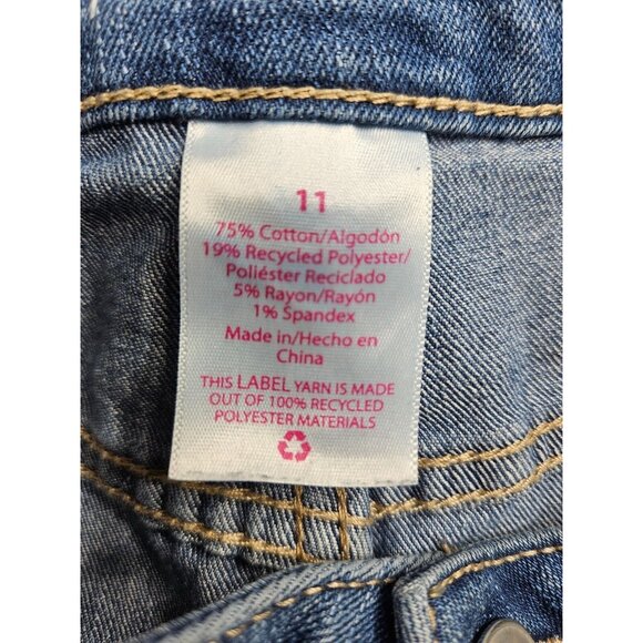 NOBO No Boundaries Juniors Size 11 Whiskered Straight Leg Denim Blue Jeans - Picture 5 of 11